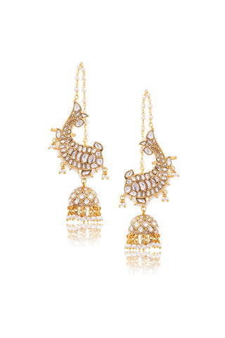 Earrings for Indian Weddings – Gold Gossa Macchi by Amraani