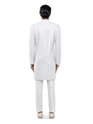 White embellished sherwani set