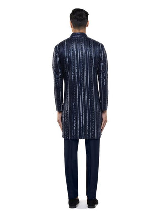 Navy Blue embellished sherwani set