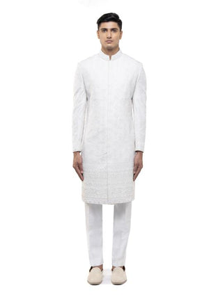 Ivory mughal floral sherwani set