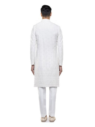 Ivory mughal floral sherwani set