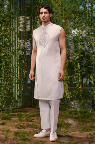 Sherwani Set for Indian Wedding - Gray Chardi Kala Samrat Sherwani Set by Jigar and Nikita at Mrs. G