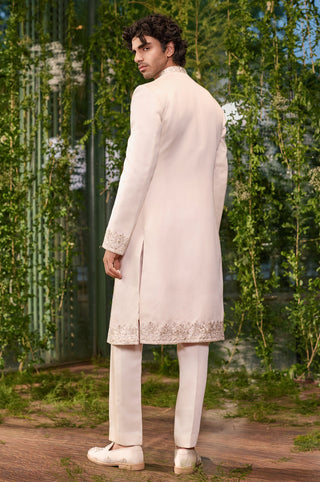 Sherwani Set for Indian Wedding - Ivory Chardi Kala Shvet Agni Sherwani Set by Jigar and Nikita at Mrs. G