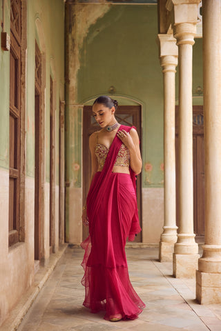 GUL05 Gulaab Ruffle Saree by Tamanna Punjabi Kapoor at Mrs. G