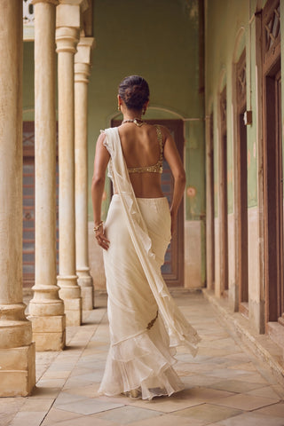 GUL19 Khwahish Ruffle Saree by Tamanna Punjabi Kapoor at Mrs. G