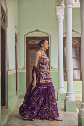 GUL28 Farah Gharara Set by Tamanna Punjabi Kapoor at Mrs. G
