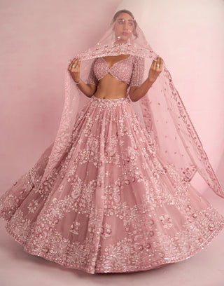 Lehenga Set For Indian Wedding - Pink Solene Lehenga Set by Prevasu