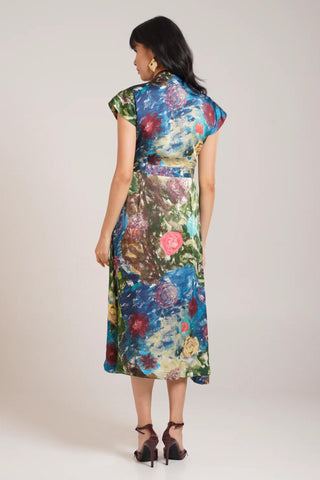 Multicolor Chaya Gaia Midi Dress – Stylish Daytime Affair Midi Dress by Advait