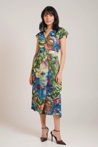 Multicolor Chaya Gaia Midi Dress – Stylish Daytime Affair Midi Dress by Advait