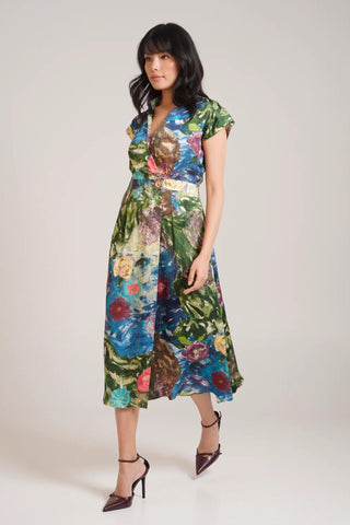 Multicolor Chaya Gaia Midi Dress – Stylish Daytime Affair Midi Dress by Advait
