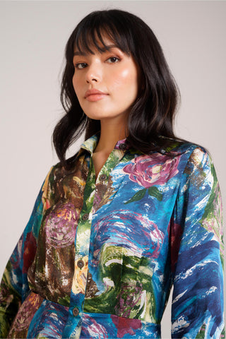 Multicolor Chaya Gaia Shirt Dress – Versatile Daytime Affair Dress by Advait