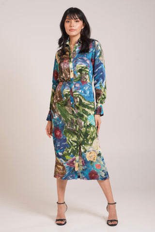 Multicolor Chaya Gaia Shirt Dress – Versatile Daytime Affair Dress by Advait