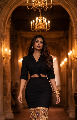 Co-ord Set Contemporary Wear - Black Alessia Midi Co-ord Set by Banjara Trail