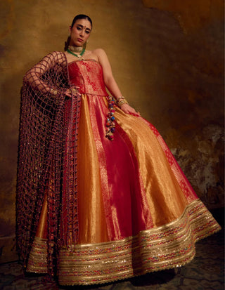 Multicolor Jaal Dupatta with Ghunghroo Detailing by Muskkaan Kapadia