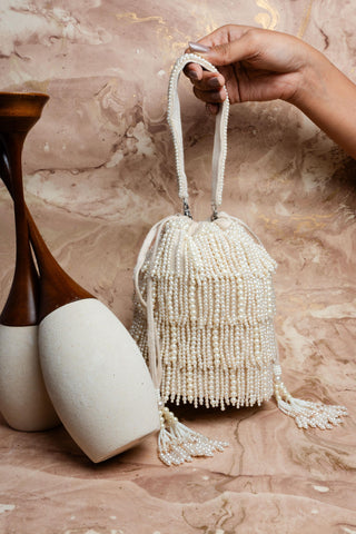 Ivory gilt raindrops bag