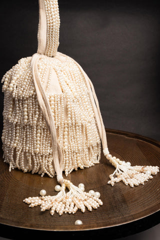 Ivory gilt raindrops bag