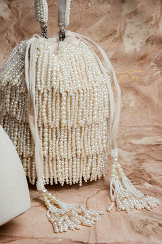 Ivory gilt raindrops bag
