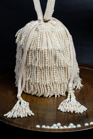 Ivory gilt raindrops bag