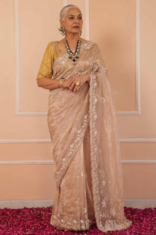 Beige dil se reva saree