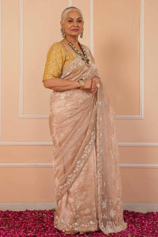 Beige dil se reva saree