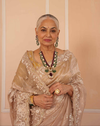 Beige dil se reva saree