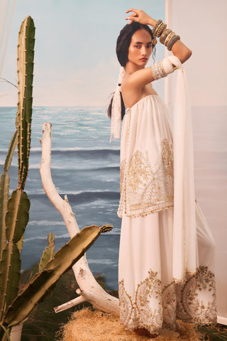 Ivory florentia checkered bardot and pants