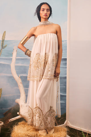 Ivory florentia checkered bardot and pants