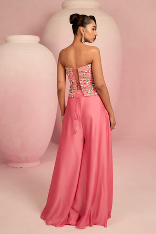 Sharara Set For Indian Wedding - Pink Solene Sharara Set by Prevasu