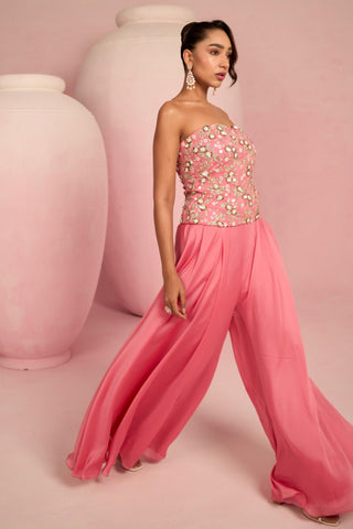 Sharara Set For Indian Wedding - Pink Solene Sharara Set by Prevasu
