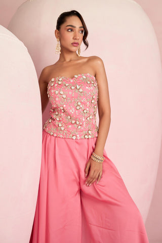 Sharara Set For Indian Wedding - Pink Solene Sharara Set by Prevasu