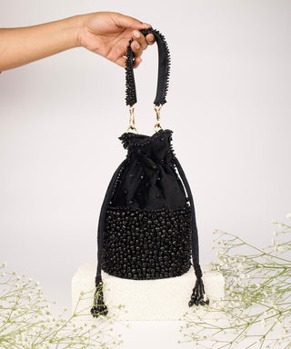 Bucket Bag Contemporary Wear Black Zaria Bag by House of Kosha