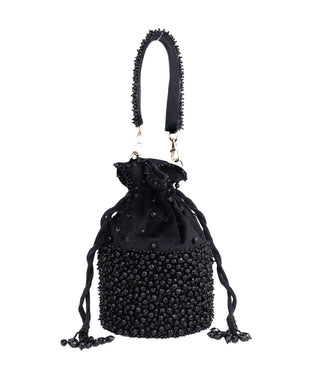 Bucket Bag Contemporary Wear Black Zaria Bag by House of Kosha