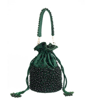 Bucket Bag Contemporary Wear Green Zaria Bag by House of Kosha