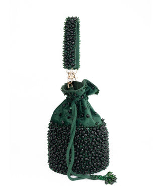 Bucket Bag Contemporary Wear Green Zaria Bag by House of Kosha