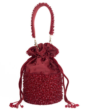 Bucket Bag Contemporary Wear Maroon Zaria Bag by House of Kosha
