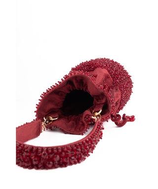 Bucket Bag Contemporary Wear Maroon Zaria Bag by House of Kosha