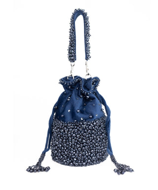 Bucket Bag Contemporary Wear Blue Zaria Bag by House of Kosha