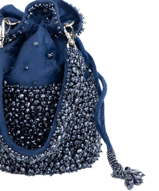 Bucket Bag Contemporary Wear Blue Zaria Bag by House of Kosha