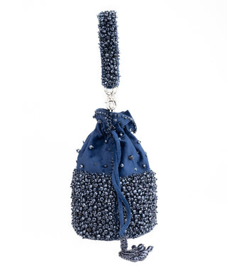 Bucket Bag Contemporary Wear Blue Zaria Bag by House of Kosha
