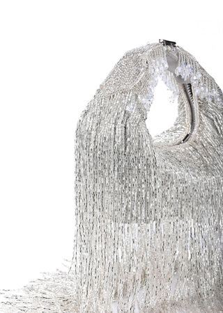 handcrafted handbag for Contemporary Wear – Bailey silver bag by House of Kosha