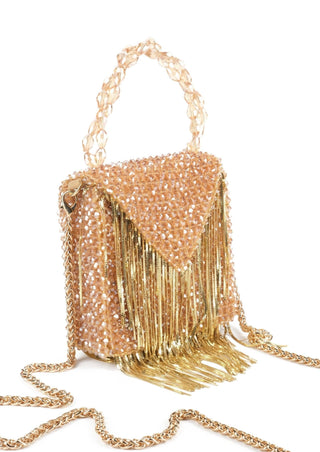 embellished mini bag for Indian Wedding – Natali gold bag by House of Kosha