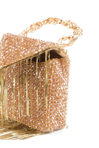 embellished mini bag for Indian Wedding â€“ Natali gold bag by House of Kosha