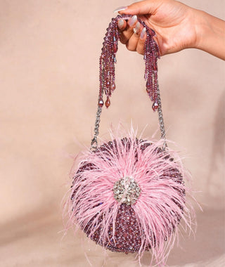 Clutch bag for women for Contemporary Wear - Purple Kiraz embellished clutch by House of Kosha