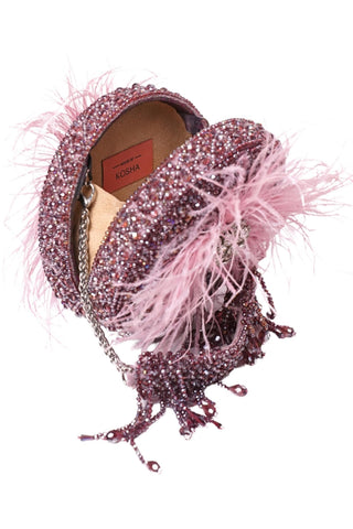 Clutch bag for women for Contemporary Wear - Purple Kiraz embellished clutch by House of Kosha