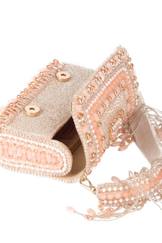 Clutch bag for women for Indian Wedding – Noor pastel ivory clutch by House of Kosha