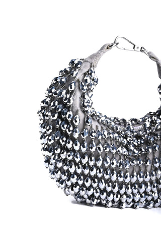 Hobo bag for women for Contemporary Wear – Ophelia silver hobo bag by House of Kosha