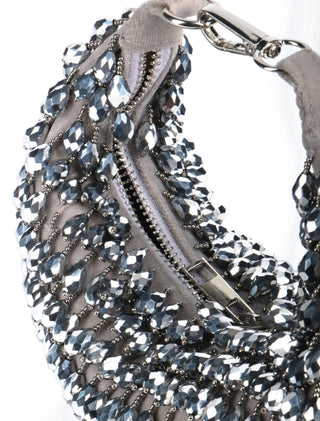 Hobo bag for women for Contemporary Wear – Ophelia silver hobo bag by House of Kosha