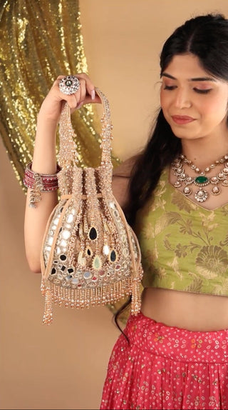 Potli Bag Indian Wedding Gold Tarah Potli by House of Kosha