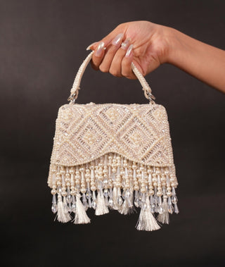 Box clutch bag for Indian Wedding - Ivory Elara accessory by House of Kosha