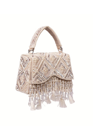 Box clutch bag for Indian Wedding - Ivory Elara accessory by House of Kosha